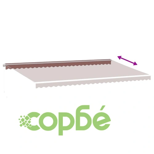 Ръчно прибираща се тента с LED, кафяв, 600x350 см ➤ топ цена ➤ sorbe.bg