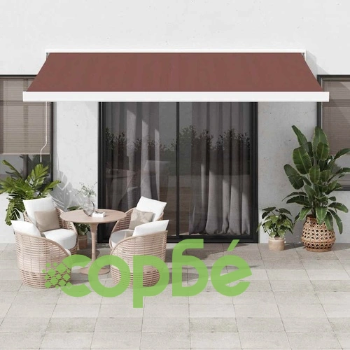 Автоматично прибираща се тента, кафява, 400x300 см ➤ топ цена ➤ sorbe.bg