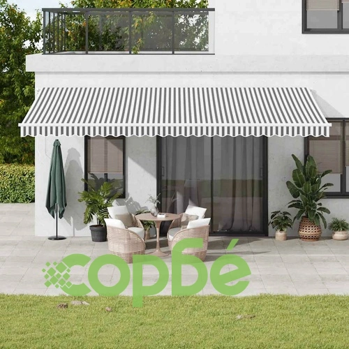 Ръчно прибираща се тента с LED, антрацит и бял, 600x300 см ➤ топ цена ➤ sorbe.bg