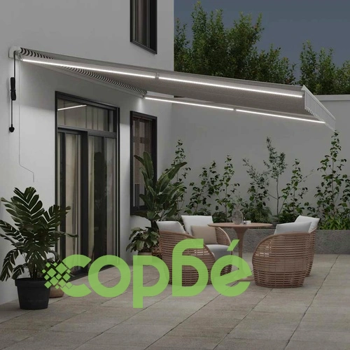 Автоматично прибираща се тента с LED антрацит и бял 600x300 см ➤ топ цена ➤ sorbe.bg