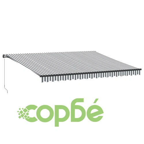 Ръчно прибираща се тента с LED, антрацит и бял, 450x300 см ➤ топ цена ➤ sorbe.bg
