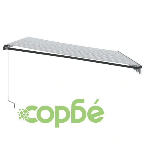 Ръчно прибираща се тента с LED, антрацит и бял, 450x300 см ➤ топ цена ➤ sorbe.bg