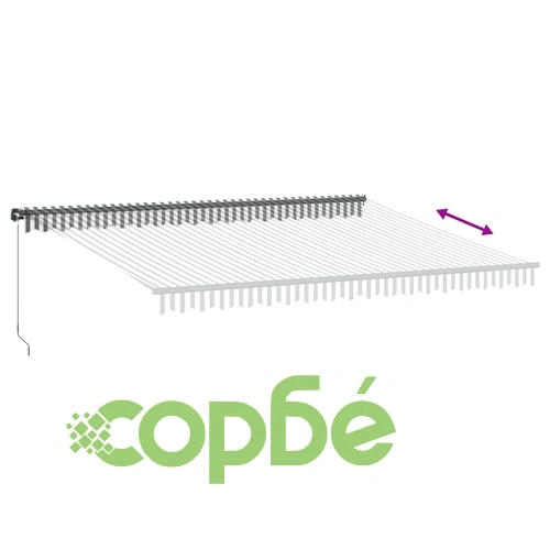 Ръчно прибираща се тента с LED, антрацит и бял, 450x300 см ➤ топ цена ➤ sorbe.bg