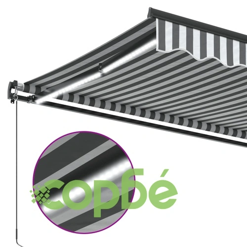 Ръчно прибираща се тента с LED, антрацит и бял, 450x300 см ➤ топ цена ➤ sorbe.bg