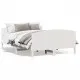 Рамка за легло с табла, бяла, 135x190 см, борово дърво масив