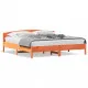 Рамка за легло с табла, восъчнокафяв, 200x200 см, бор масив