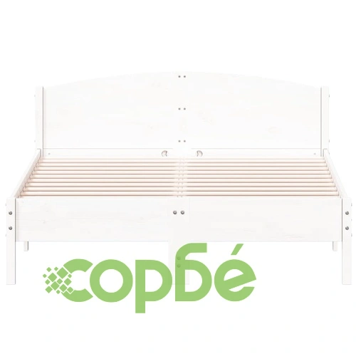 Рамка за легло без матрак, бял, 160x200 см, бор масив ➤ топ цена ➤ sorbe.bg