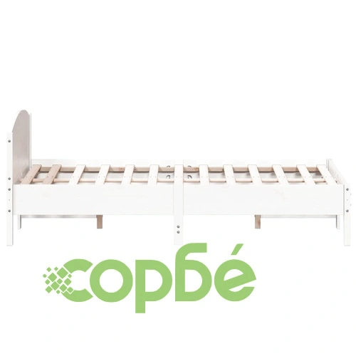 Рамка за легло без матрак, бял, 160x200 см, бор масив ➤ топ цена ➤ sorbe.bg
