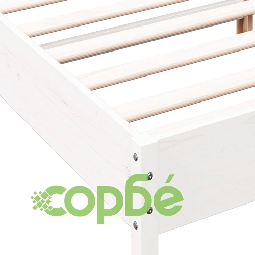 Рамка за легло без матрак, бял, 160x200 см, бор масив ➤ топ цена ➤ sorbe.bg