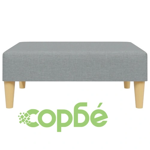 2-местен диван с табуретка, светлосив, текстил ➤ топ цена ➤ sorbe.bg