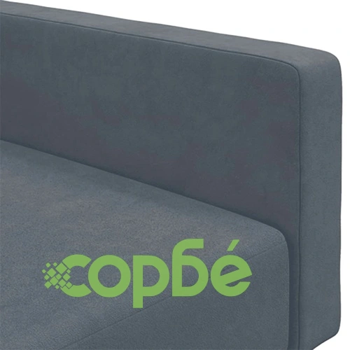 2-местно разтегателно канапе с табуретка, тъмносиво, кадифе ➤ топ цена ➤ sorbe.bg