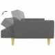 2-местен диван с табуретка, тъмносив, текстил