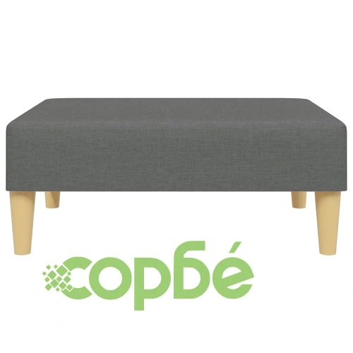 2-местно канапе с възглавници и табуретка, тъмносиво, текстил ➤ топ цена ➤ sorbe.bg