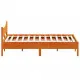 Рамка за легло с табла, восъчнокафяв, 160x200 см, бор масив