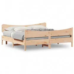 Рамка за легло с табла, 180x200 см, борово дърво масив