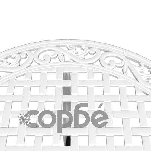 Градински трапезен комплект, 5 части, бял, лят алуминий ➤ топ цена ➤ sorbe.bg