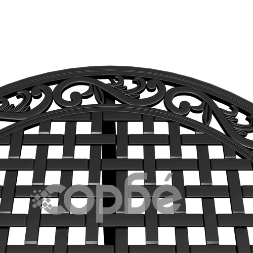 Бистро комплект, 3 части, черен, лят алуминий ➤ топ цена ➤ sorbe.bg