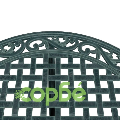 Бистро комплект, 3 части, зелен, лят алуминий ➤ топ цена ➤ sorbe.bg