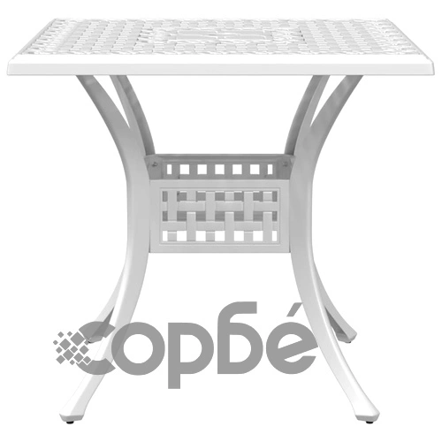 Бистро комплект, 3 части, бял, лят алуминий ➤ топ цена ➤ sorbe.bg