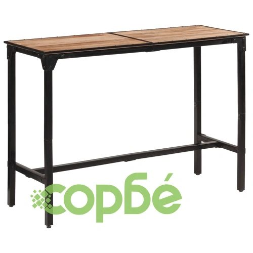 Бар комплект от 7 части масивно грубо дърво манго и метал ➤ топ цена ➤ sorbe.bg