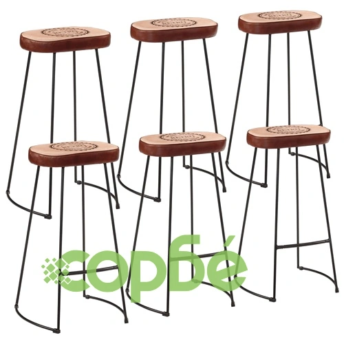 Бар комплект от 7 части масивно грубо дърво манго и метал ➤ топ цена ➤ sorbe.bg