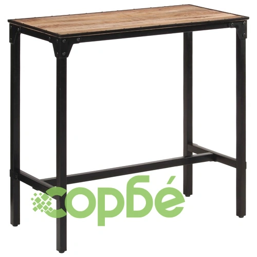 Бар комплект от 5 части масивно грубо дърво манго и метал ➤ топ цена ➤ sorbe.bg