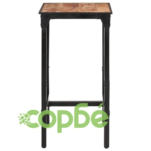 Бар комплект от 3 части масивно грубо дърво манго и метал ➤ топ цена ➤ sorbe.bg