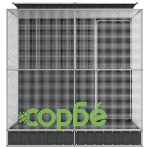 Волиера с удължение сребриста 209x203x216 см стомана ➤ топ цена ➤ sorbe.bg