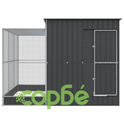 Волиера с удължение сребриста 290x303x216 см стомана ➤ топ цена ➤ sorbe.bg