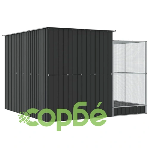 Волиера с удължение сребриста 290x303x216 см стомана ➤ топ цена ➤ sorbe.bg
