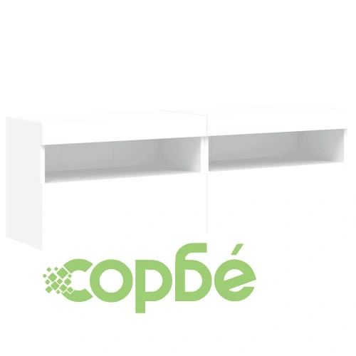 Комплект ТВ стенни шкафове, 7 части, с LED светлини, бели на топ цена от sorbe.bg Комплект ТВ стенни шкафове, 7 части, с LED светлини, бели ➤ топ цена ➤ sorbe.bg