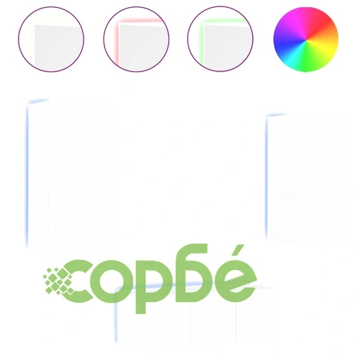 ТВ стенни модули с LED, 4 части, бели, инженерно дърво ➤ топ цена ➤ sorbe.bg
