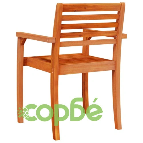 Градински столове, 4 бр, 59x55x85 см, акация масив ➤ топ цена ➤ sorbe.bg
