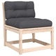 Градински комплект, 6 части, с възглавници, масив бор