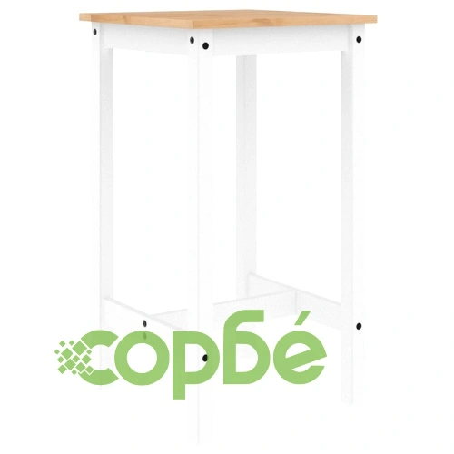 Бар комплект от 5 части, бял, масивна борова дървесина ➤ топ цена ➤ sorbe.bg