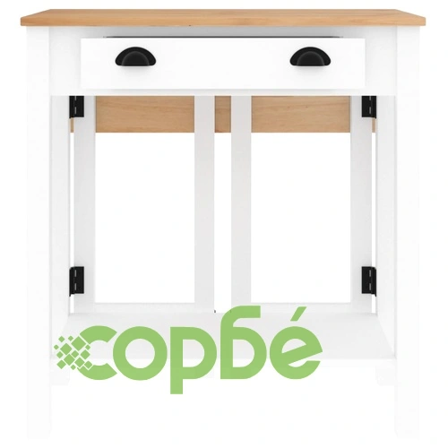 Бар комплект от 5 части, бял, масивна борова дървесина ➤ топ цена ➤ sorbe.bg