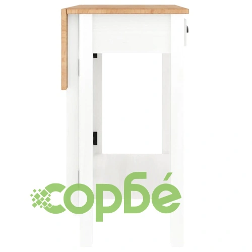 Бар комплект от 5 части, бял, масивна борова дървесина ➤ топ цена ➤ sorbe.bg