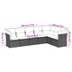 Градински комплект с възглавници, 7 части, кафяв, полиратан
