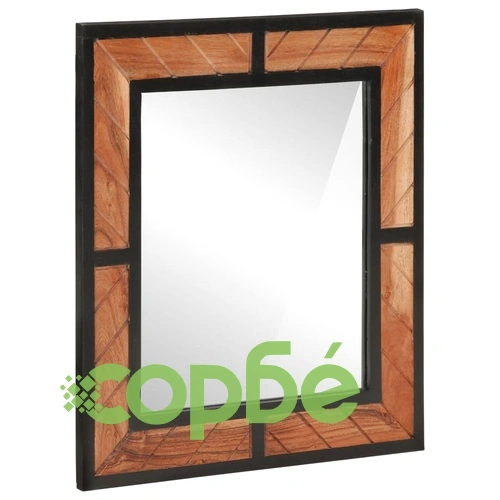 Комплект мебели за баня, 3 части, желязо и масивна акация ➤ топ цена ➤ sorbe.bg