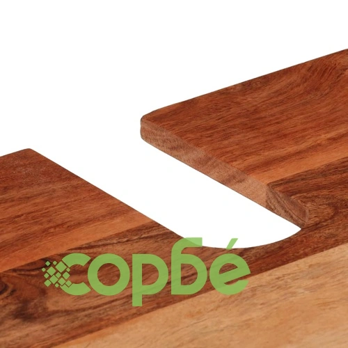 Комплект мебели за баня, 3 части, желязо и масивна акация ➤ топ цена ➤ sorbe.bg