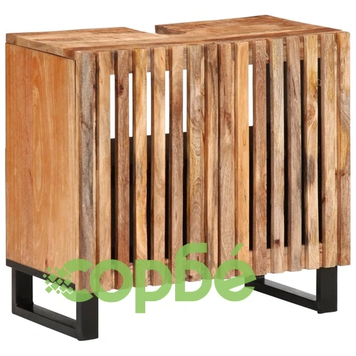 Комплект мебели за баня, 2 части, грубо мангово дърво масив ➤ топ цена ➤ sorbe.bg