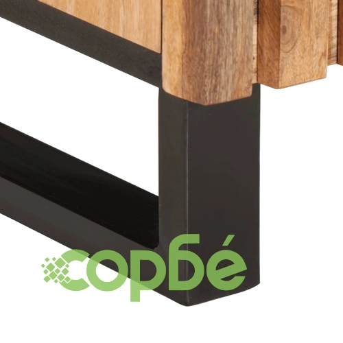 Комплект мебели за баня, 2 части, грубо мангово дърво масив ➤ топ цена ➤ sorbe.bg