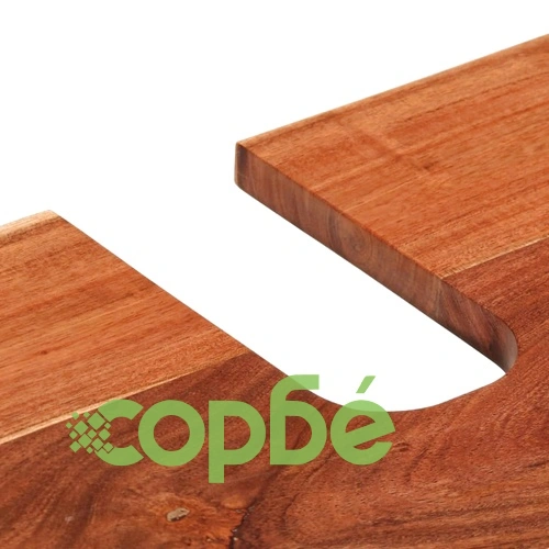 Комплект мебели за баня, 2 части, масивна акациева дървесина ➤ топ цена ➤ sorbe.bg