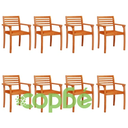Градински столове, 8 бр, 59x55x85 см, акация масив ➤ топ цена ➤ sorbe.bg