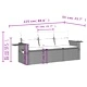 Градински комплект с възглавници, 3 части, сив, полиратан