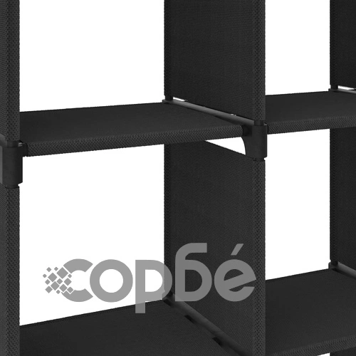 Рафт с 5 кубични отделения, черен, 103x30x72,5 см, плат ➤ топ цена ➤ sorbe.bg