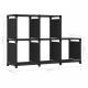Рафт с 5 кубични отделения, черен, 103x30x72,5 см, плат