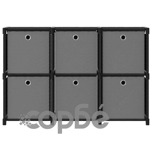 Органайзер с 6 отделения с кутии, черен, 103x30x72,5 см, плат ➤ топ цена ➤ sorbe.bg