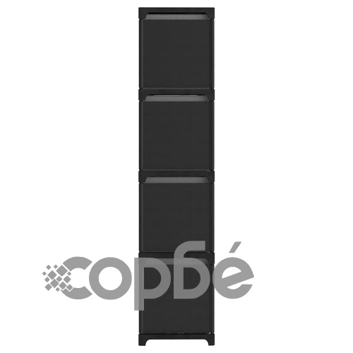 Рафт с 12 кубични отделения с кутии, черен, 103x30x141 см, плат ➤ топ цена ➤ sorbe.bg