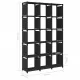 Рафт с 15 кубични отделения, черен, 103x30x175,5 см, плат